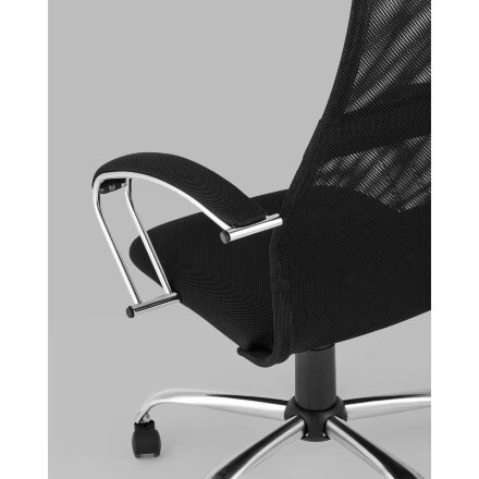 Компьютерное кресло Stool Group офисное Сеймур сетка черный крестовина хром 
