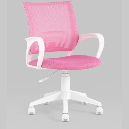 Кресло офисное TopChairs ST-BASIC-W розовый крестовина пластик белый 