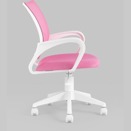 Кресло офисное TopChairs ST-BASIC-W розовый крестовина пластик белый 