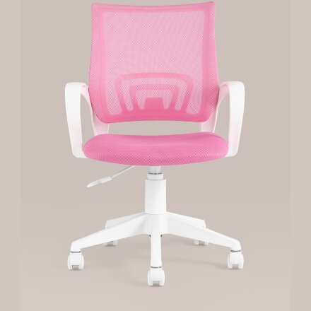 Кресло офисное TopChairs ST-BASIC-W розовый крестовина пластик белый 