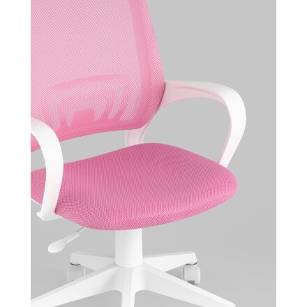 Кресло офисное TopChairs ST-BASIC-W розовый крестовина пластик белый 