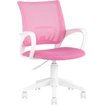 Кресло компьютерное TopChairs офисное TopChairs ST-BASIC-W розовый крестовина пластик белый