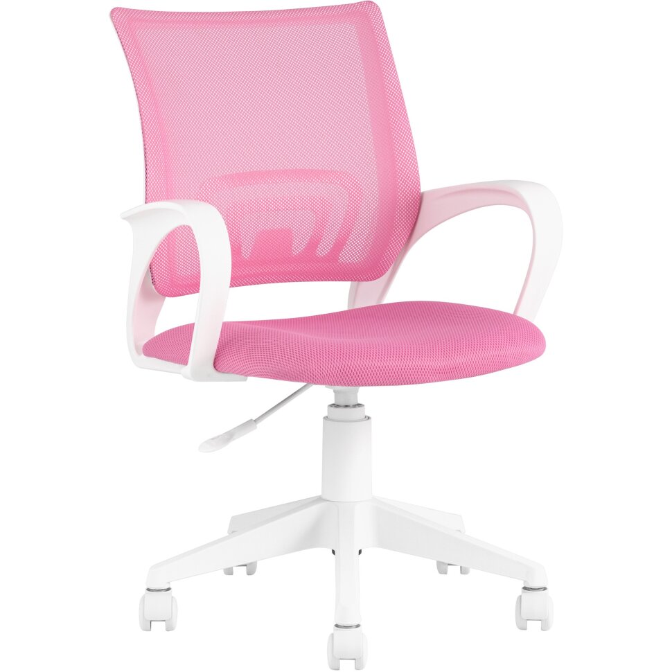 Кресло офисное TopChairs ST-BASIC-W розовый крестовина пластик белый Кресло офисное TopChairs ST-BASIC-W розовый крестовина пластик белый
