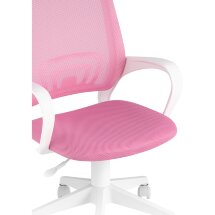 Кресло компьютерное TopChairs офисное TopChairs ST-BASIC-W розовый крестовина пластик белый