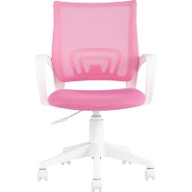 Кресло компьютерное TopChairs офисное TopChairs ST-BASIC-W розовый крестовина пластик белый
