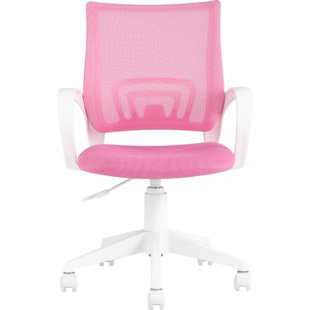 Кресло офисное TopChairs ST-BASIC-W розовый крестовина пластик белый 