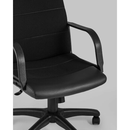 Компьютерное кресло Stool Group офисное Чарли обивка экокожа ткань черный крестовина нейлон 