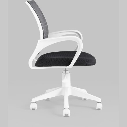 Кресло офисное TopChairs ST-BASIC-W серый крестовина пластик белый 