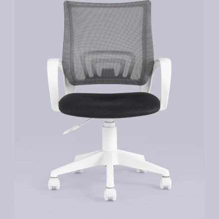 Кресло офисное TopChairs ST-BASIC-W серый крестовина пластик белый 