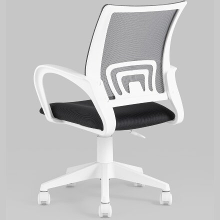 Кресло офисное TopChairs ST-BASIC-W серый крестовина пластик белый 