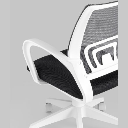 Кресло офисное TopChairs ST-BASIC-W серый крестовина пластик белый 
