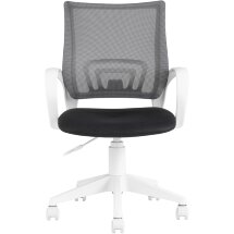 Кресло компьютерное TopChairs офисное TopChairs ST-BASIC-W серый крестовина пластик белый