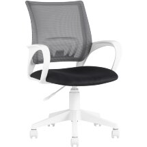 Кресло компьютерное TopChairs офисное TopChairs ST-BASIC-W серый крестовина пластик белый