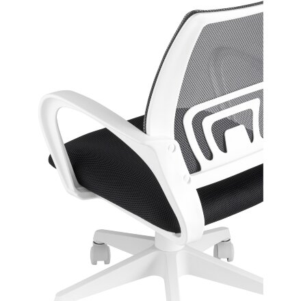 Кресло офисное TopChairs ST-BASIC-W серый крестовина пластик белый 